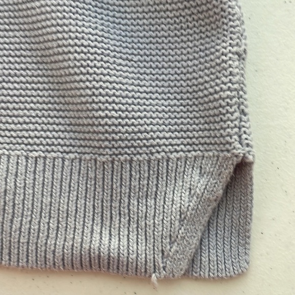 LOFT Balloon Sleeve Periwinkle Knit Cotton Crew Neck Sweater Size Large - Picture 4 of 5